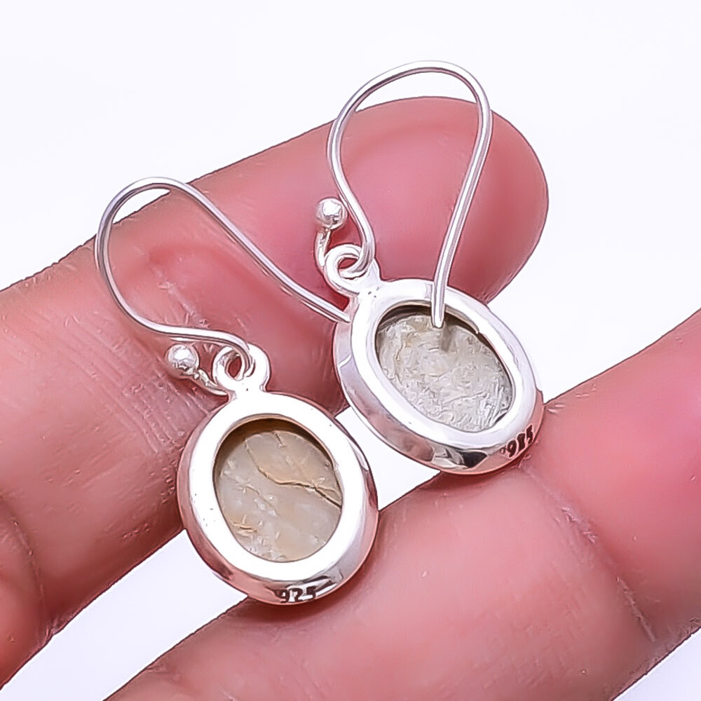 Natural Mother Of Pearl 925 Sterling Silver Earring 1.17″ E83 Valentine Gift