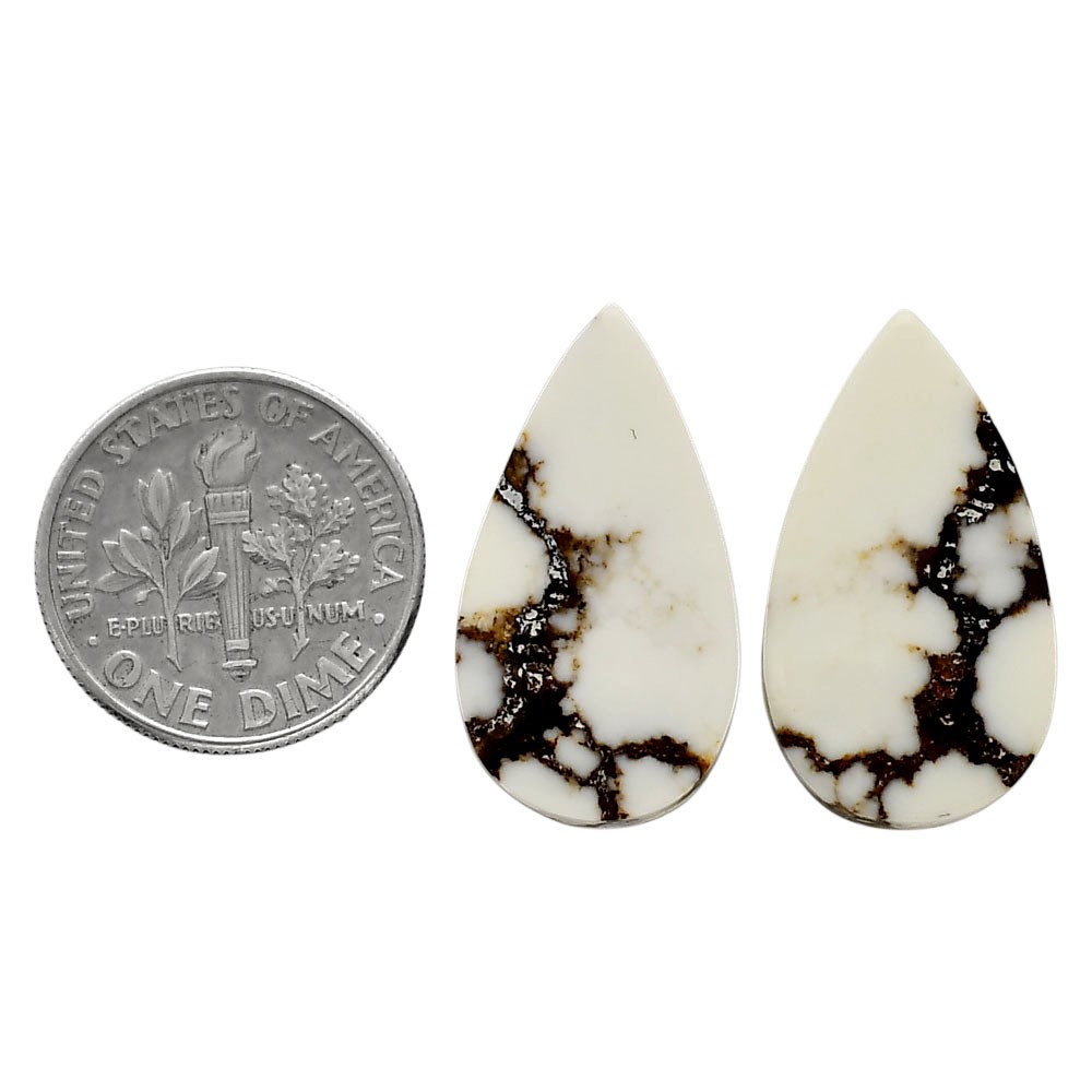 Natural Wild Horse Jasper Pair 13.25×23.9×4 mm Pear Polished Gemstone LS15-04748