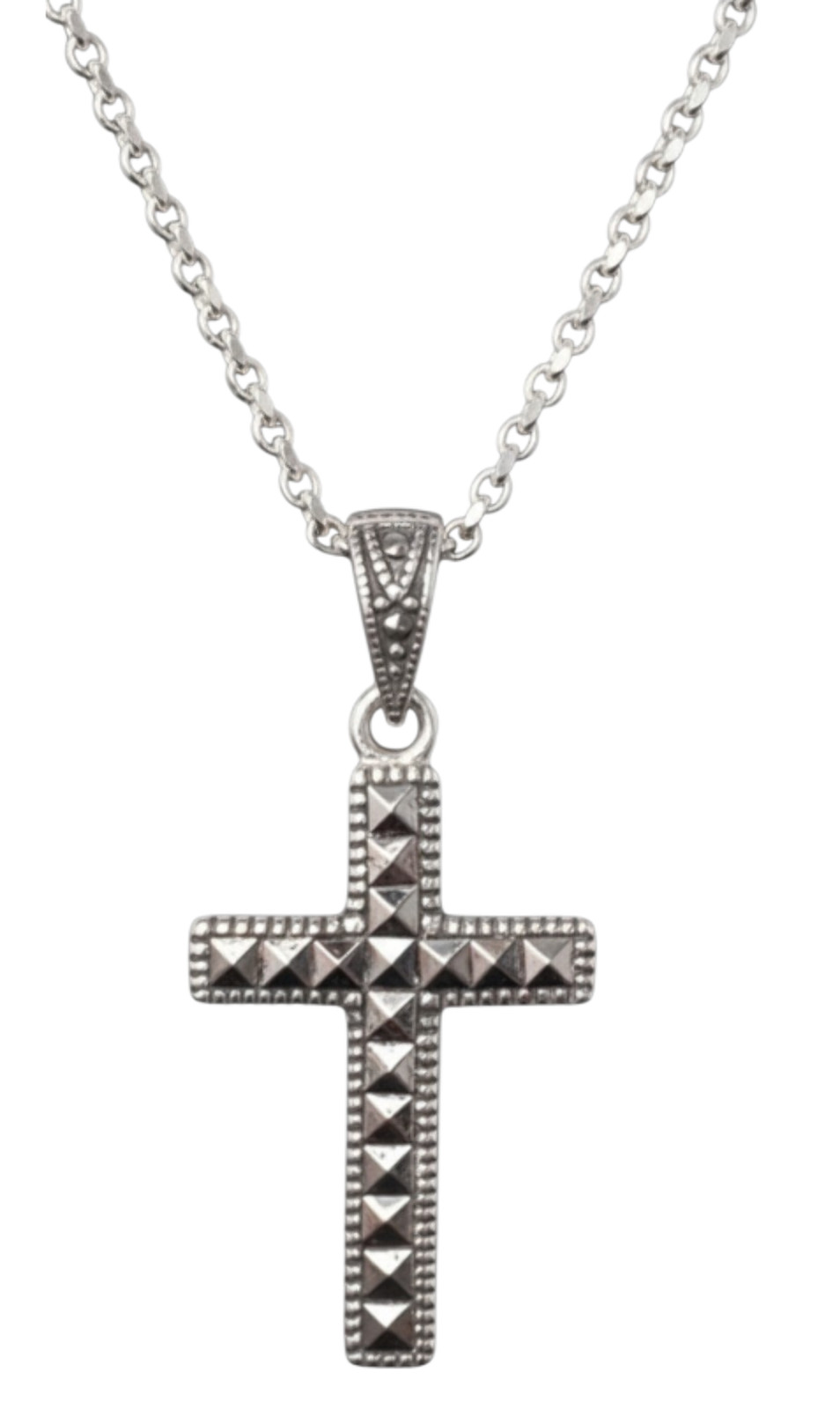 Marcasite Cross Sterling Silver Necklace