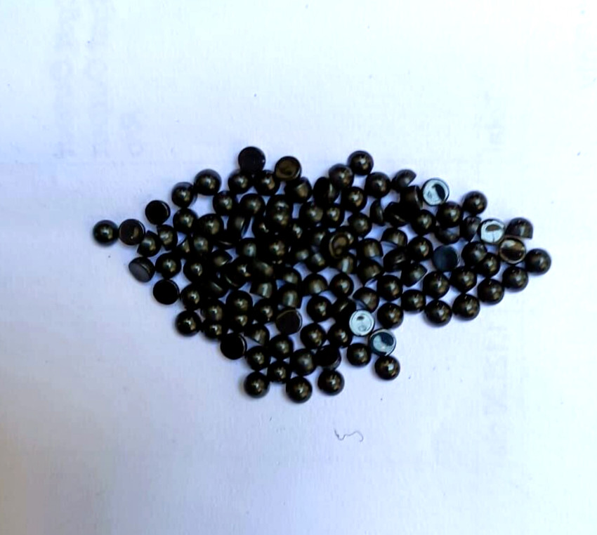Natural Black Onyx 3 MM Round Shape Flatback Cabochon Loose Stone 100 Pieces Lot