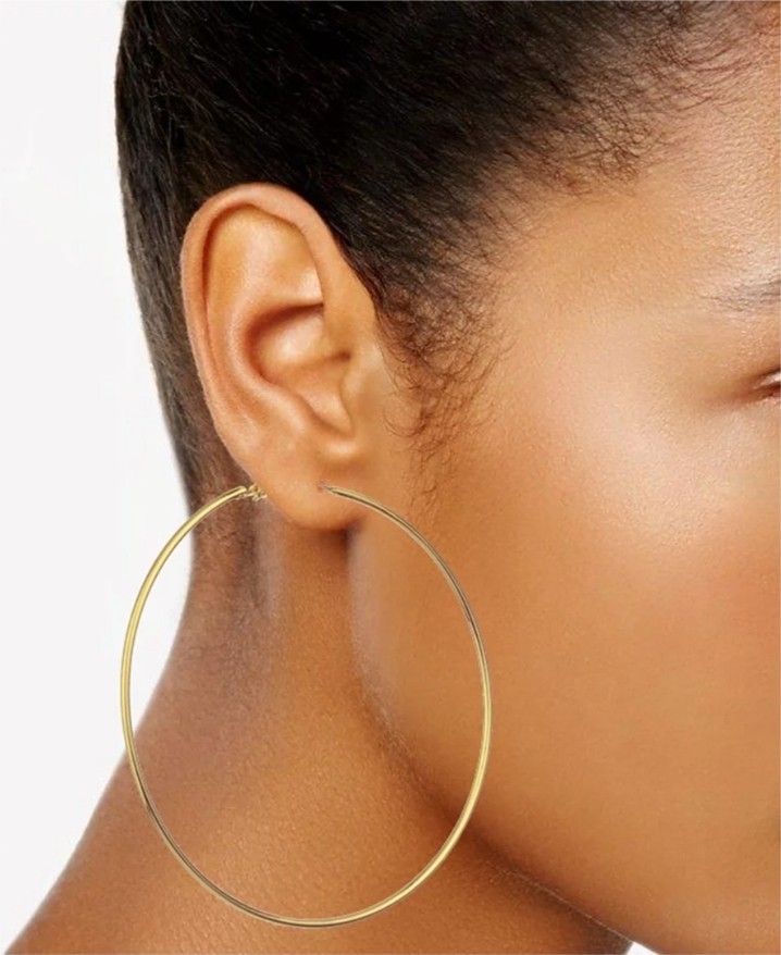 I.N.C. Inc International Concepts 100mm Gold Hoop Earrings NWT Women’s Jewelry
