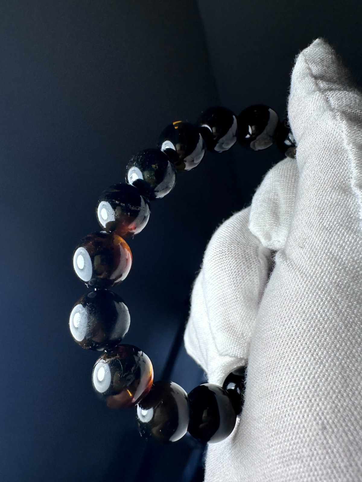 Natural Burmese Root Amber Bracelet 10.2mm – Golden Brown with NGTC Certificate