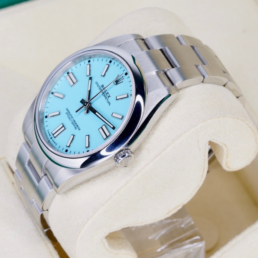 Rolex 124300 Oyster Perpetual 41 TURQUOISE Tiffany Blue Dial Stainless Steel