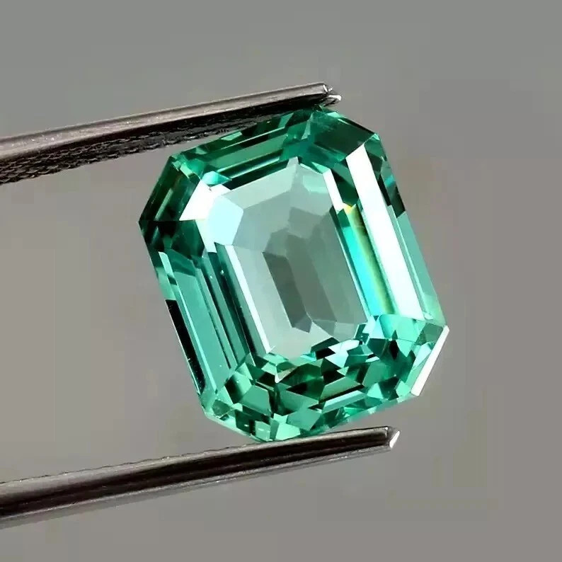 AAA 9.65 CT Flawless Natural Green Emerald Loose Certified Gemstone Emerald Cut