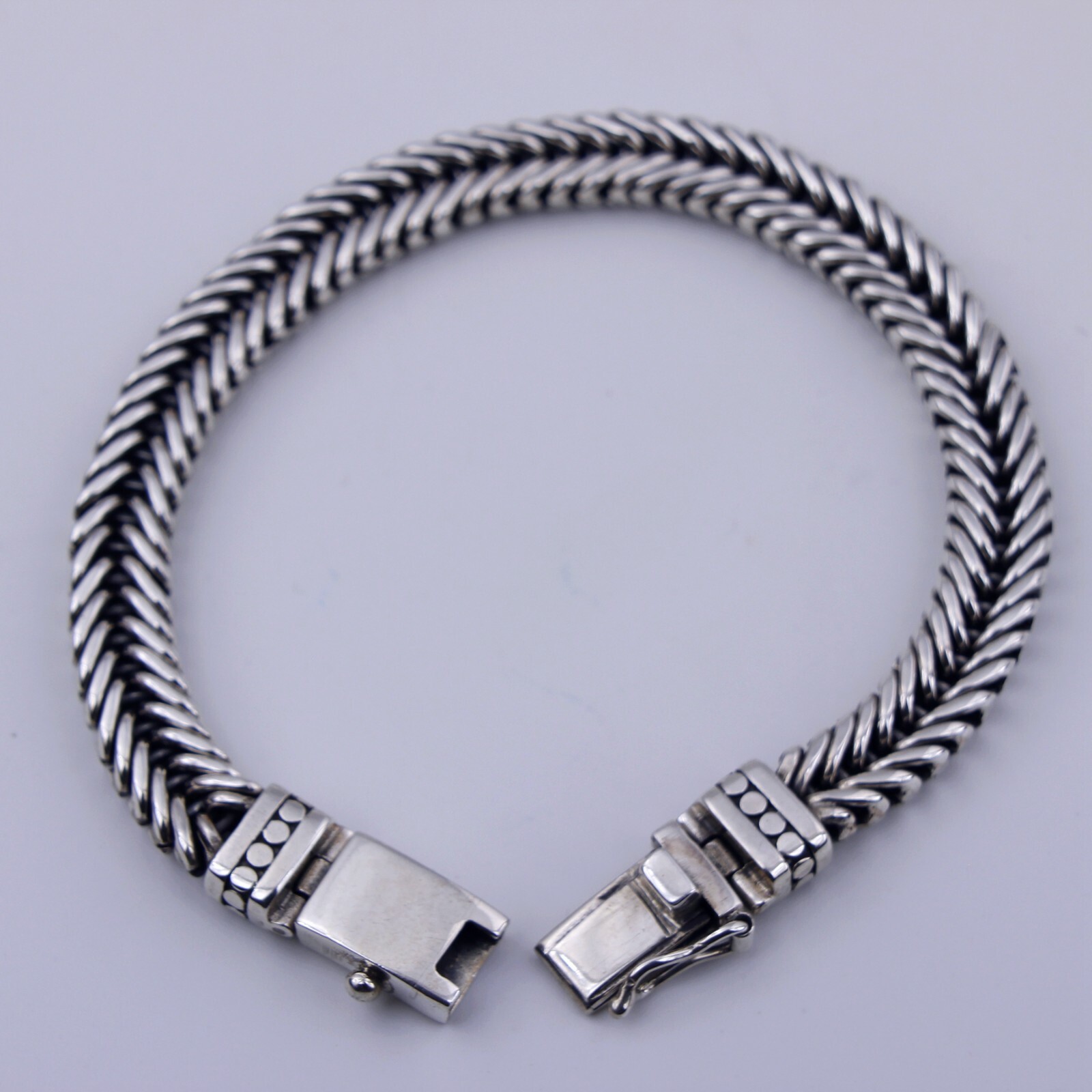 Women Men 925 Sterling Silver 8 mm Braided Wheat Chain Hand Bracelet 8″ / 42 g