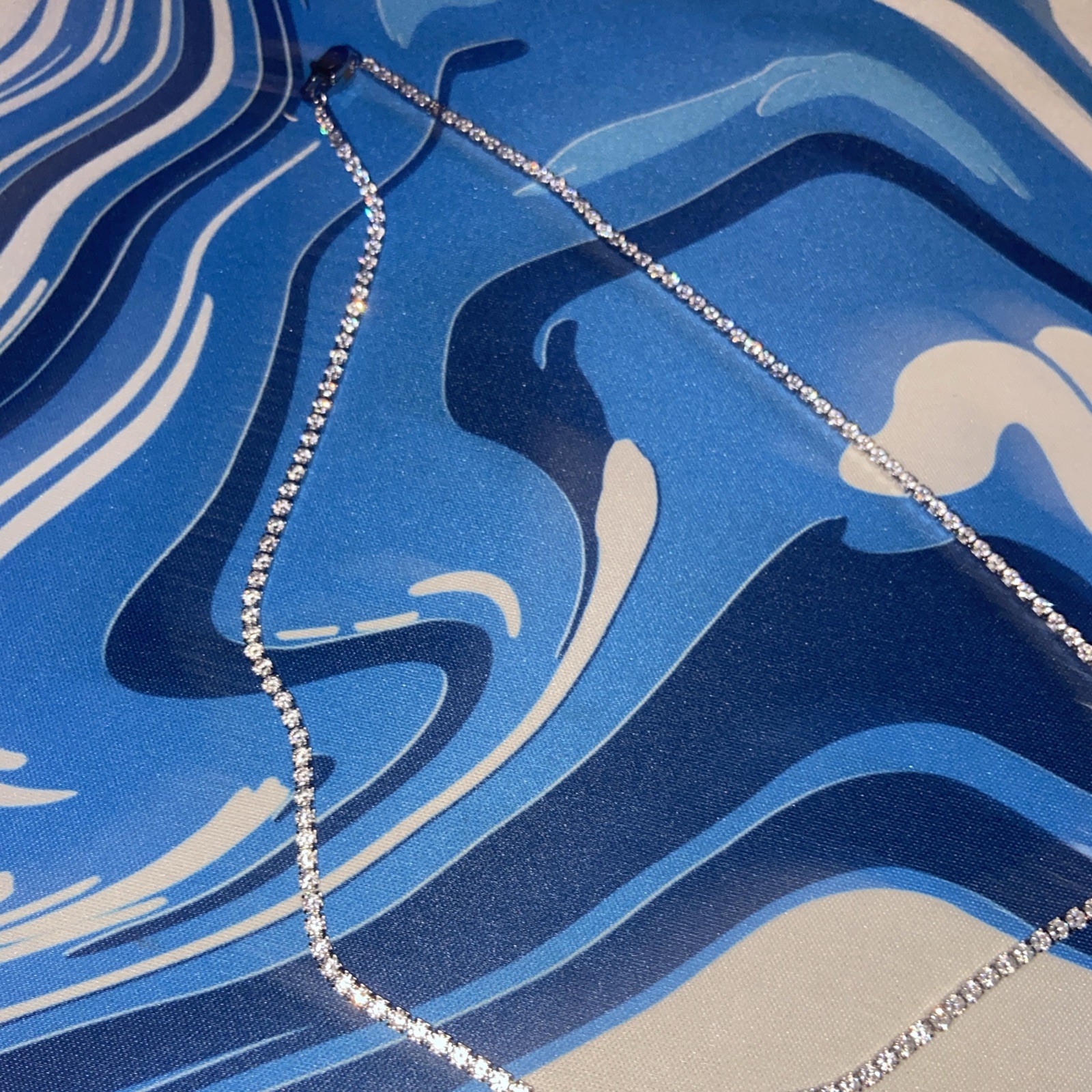 GLD Micro 2.5mm Tennis Chain in 18k White Gold Plated 16″ Necklace