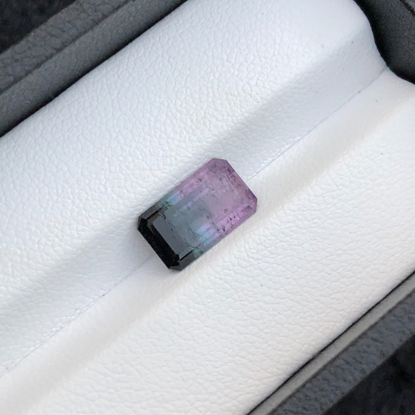 2.95 Carat Natural Loose Tri Tourmaline Emerald Cut Gemstone | Unheated