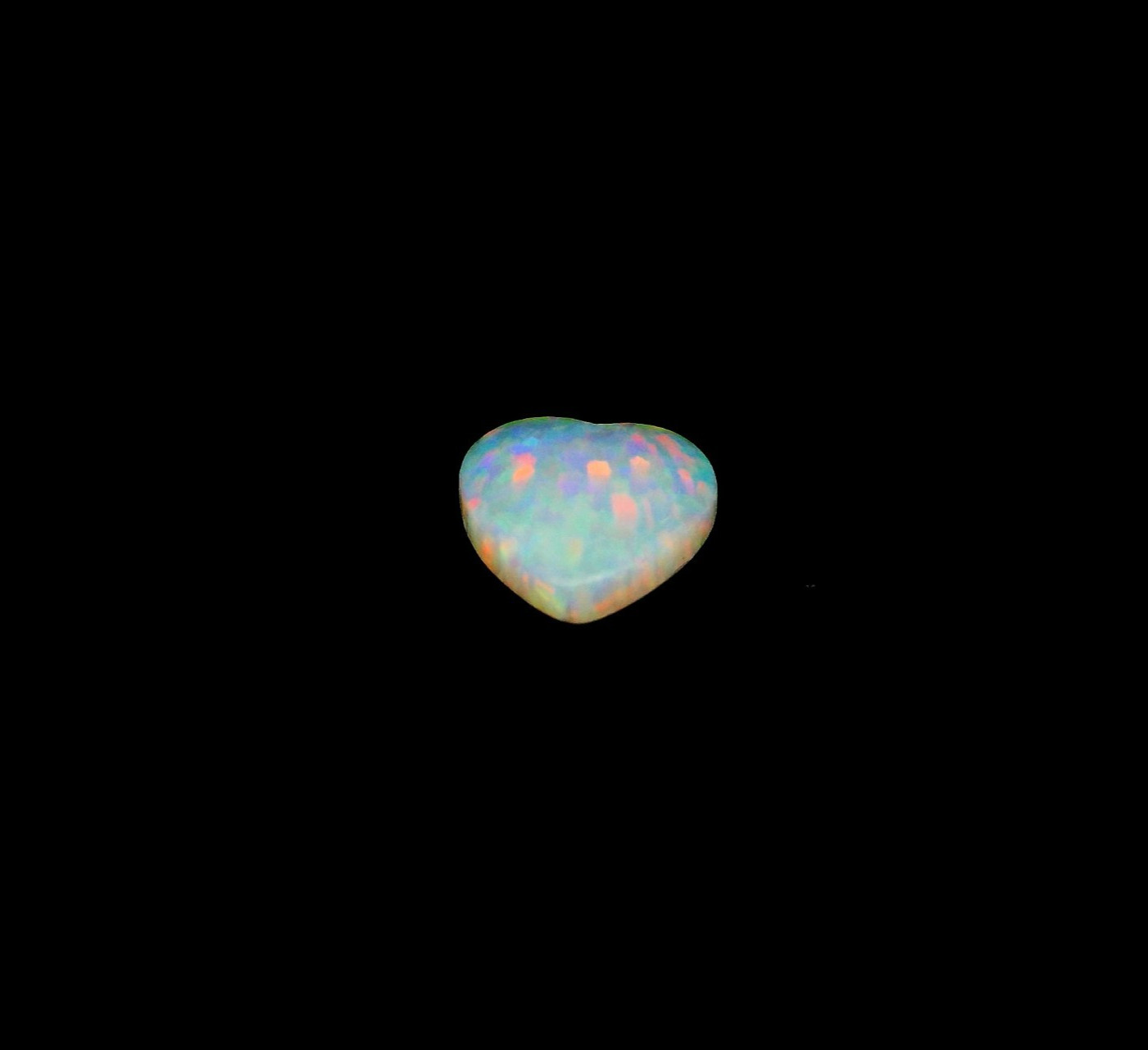 0.30ct Heart Shape White Multi-Color Opal 6 x 6 mm