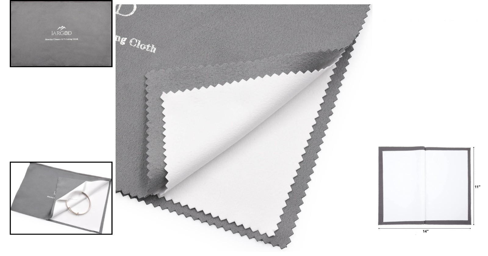 Pro Size 11″ X 14″ Microfiber Jewelry Cleaning Cloth for Polishing Gold & Silver