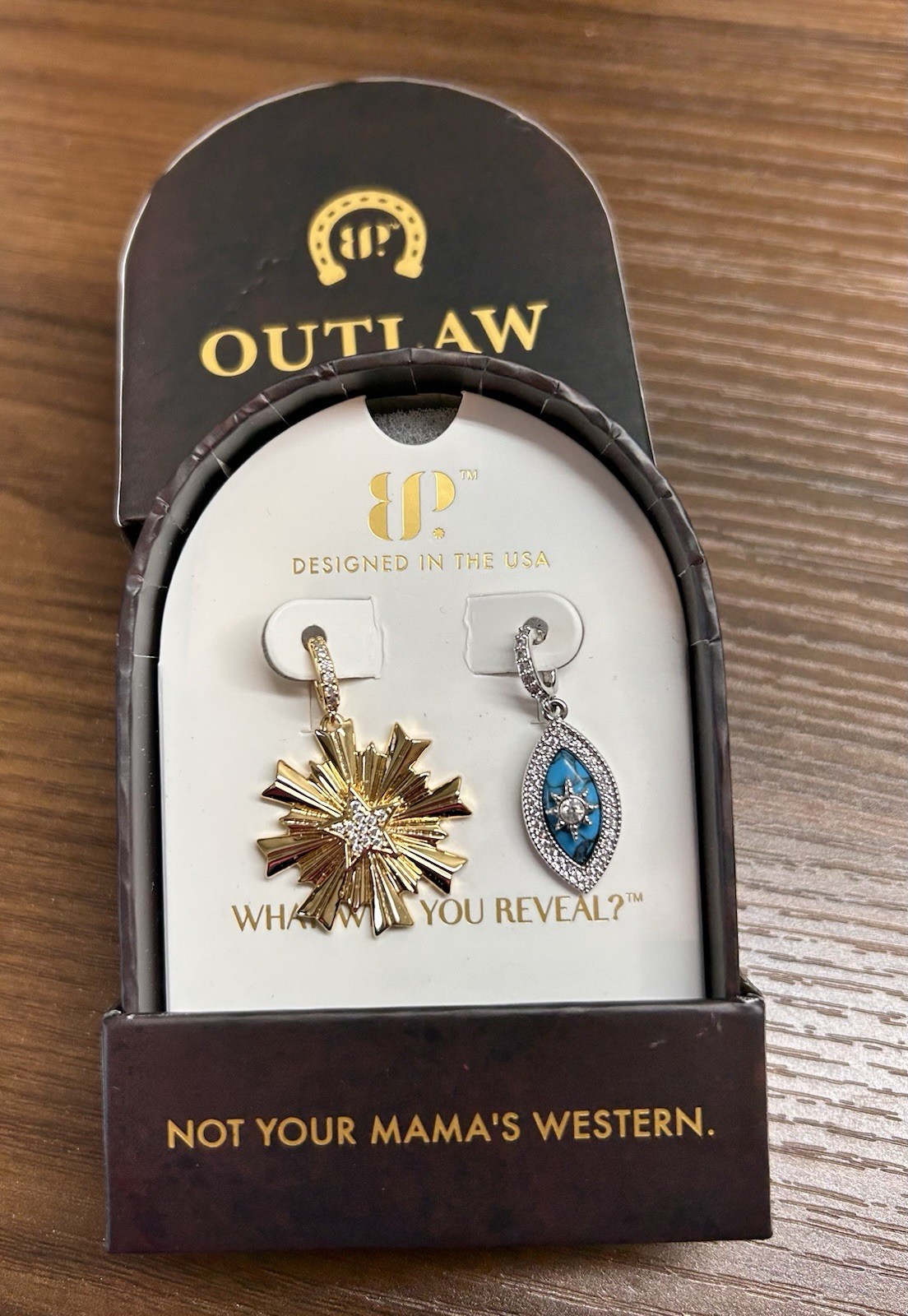 Bomb Party Outlaw Charms “Sweet With A Wild Side” Rhodium & Gold Turquoise