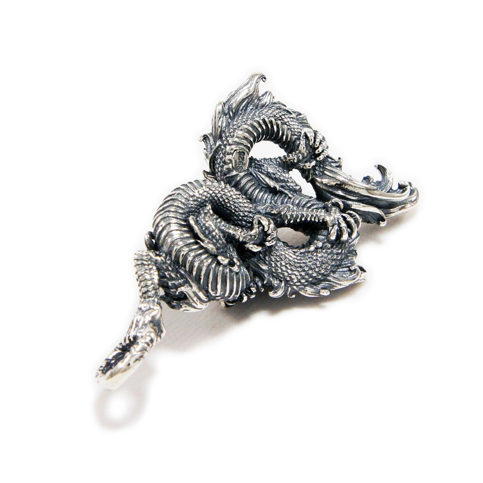 DRAGON 925 STERLING SILVER BIKER GOTHIC ROCKABILLY ROCK N ROLL PENDANT KH-018