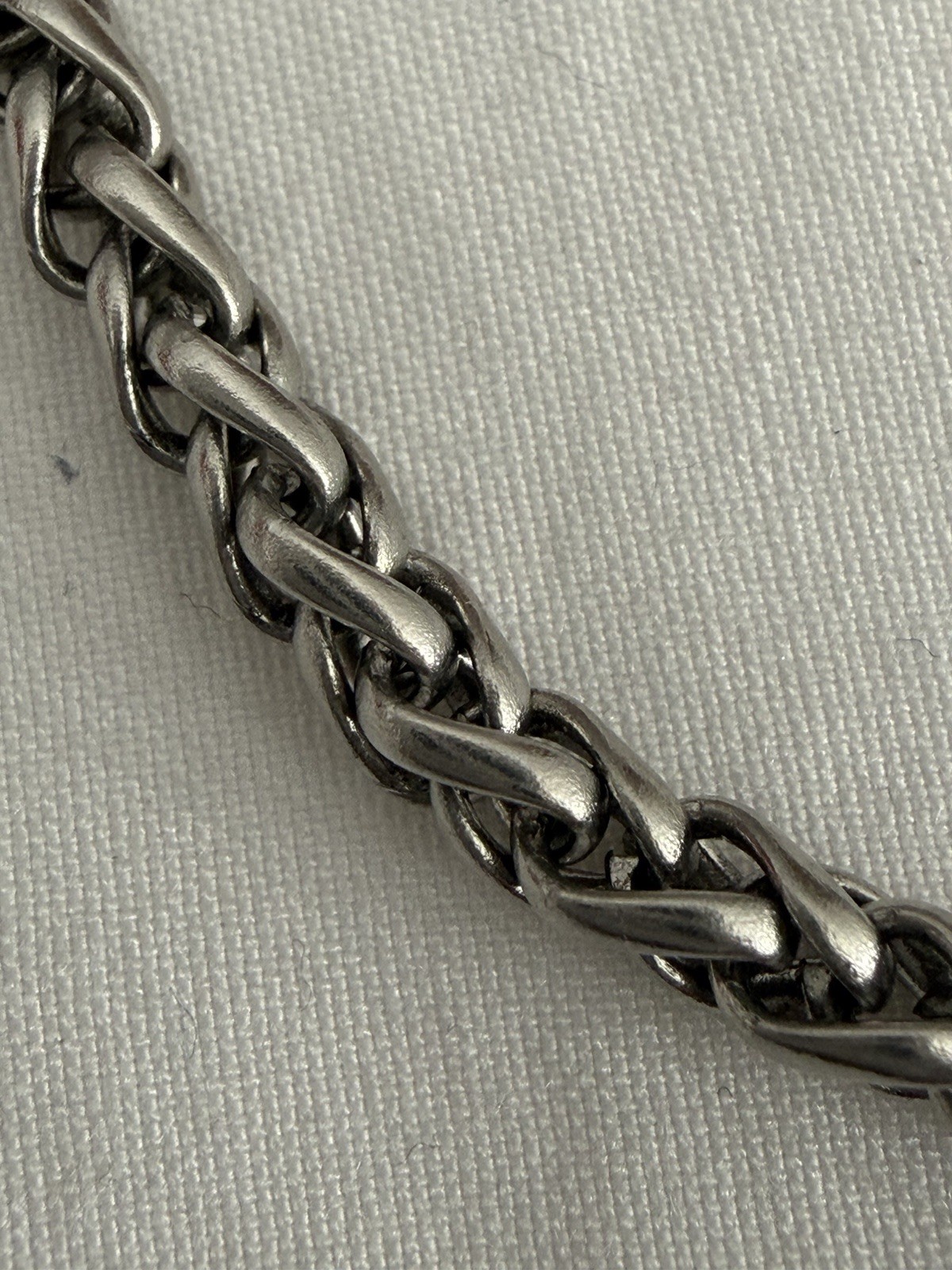 Men’s Silver Foxtail Chain Necklace with Lobster Closure