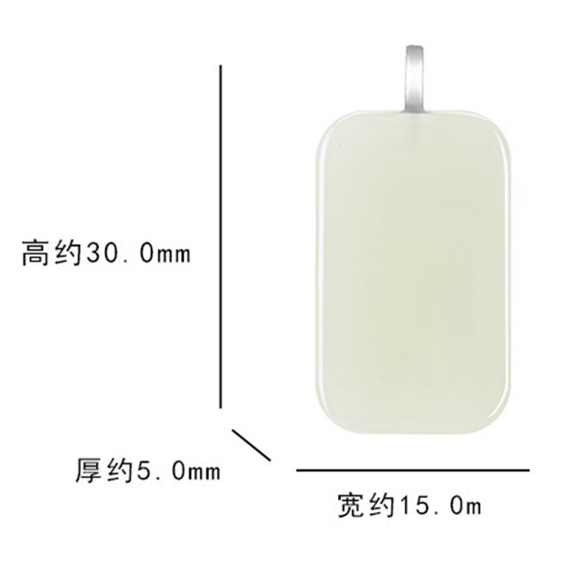 4Pcs 4 Colors Certified Natural A Jade Carving Rectangle Lucky Pendant Necklace