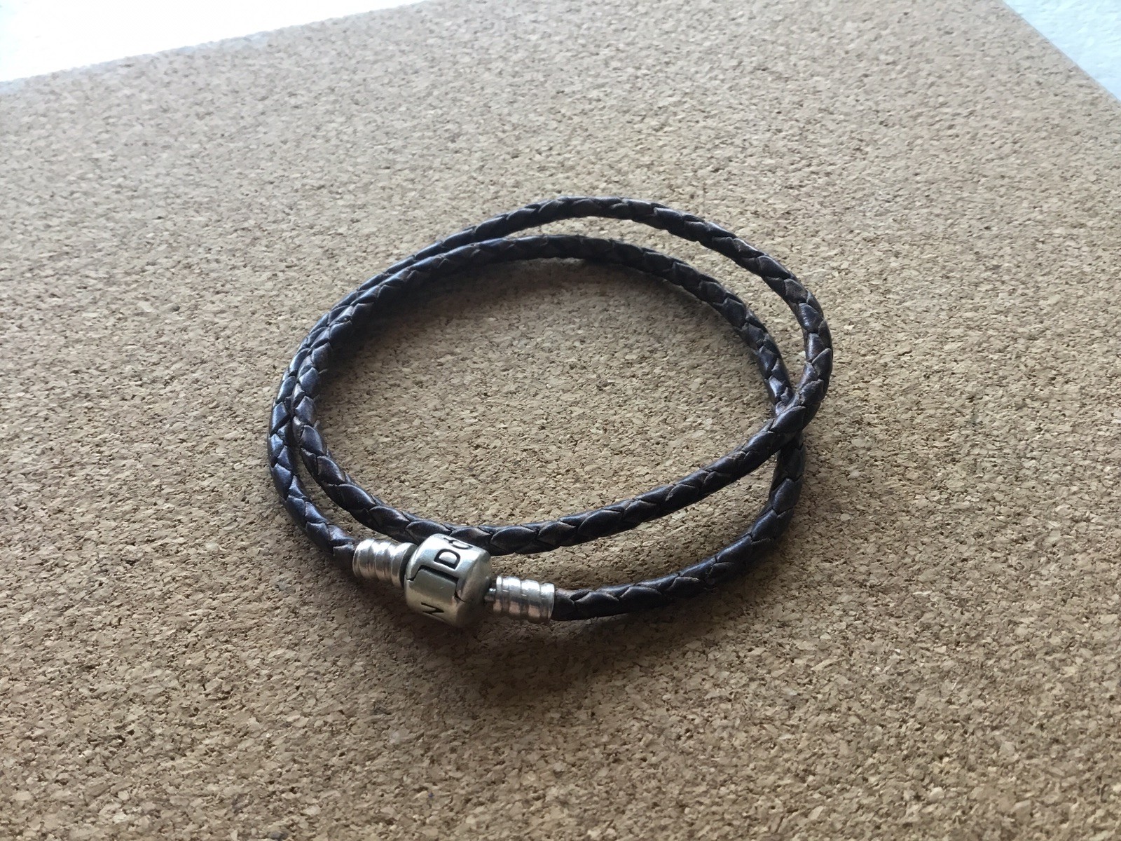 Genuine Pandora Brown Double Braided Leather Bracelet (36cm)