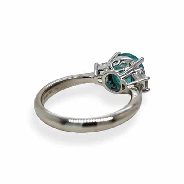 2.26ct Vivid Neon Green-Blue Natural Paraiba Tourmaline Ring 18K Gold GIA Cert
