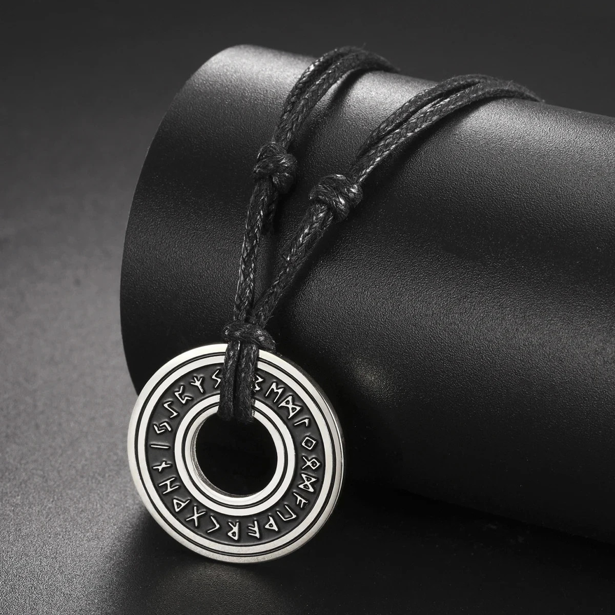 Viking Vintage Nordic Rune Necklaces for Men Stainless Steel Norse Runes Pendent