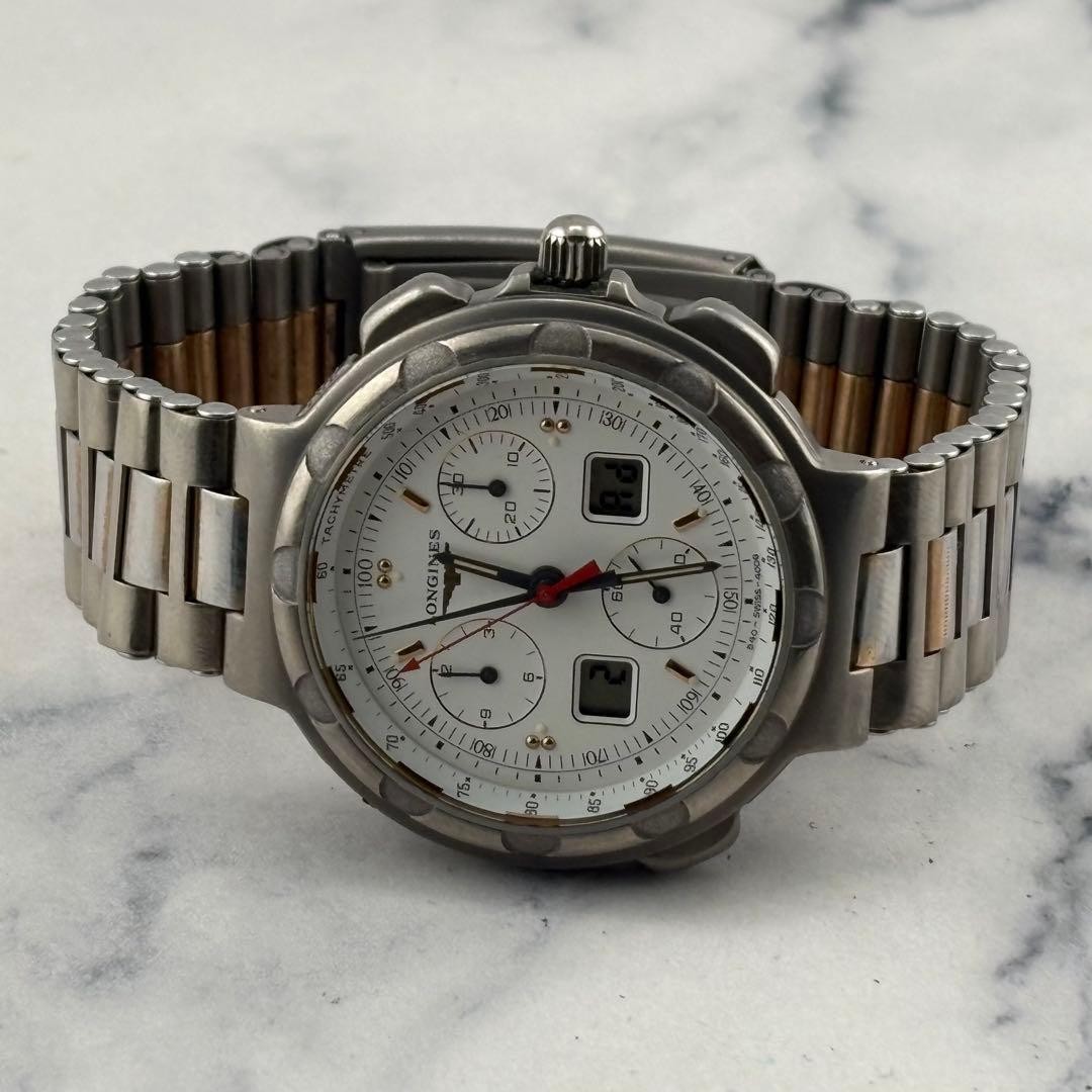 LONGINES Ana Digi Quartz 4009 Watch 40mm 19cm 7.5in Mens Working Rare