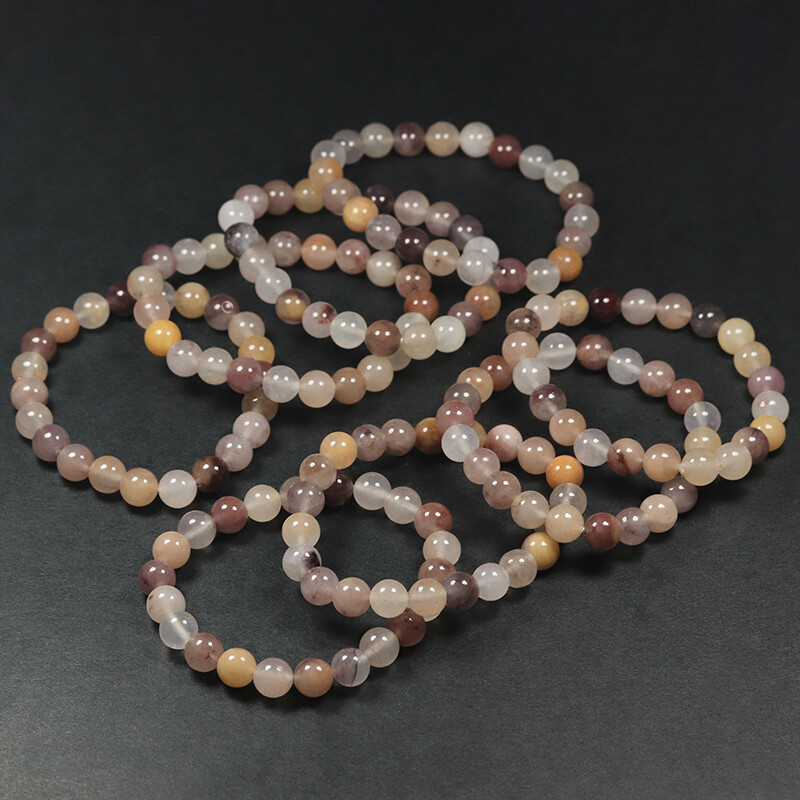 7″&8mm Certified 100% Natural Grade A Brown Lavender Jade Bracelet Bangle 47865
