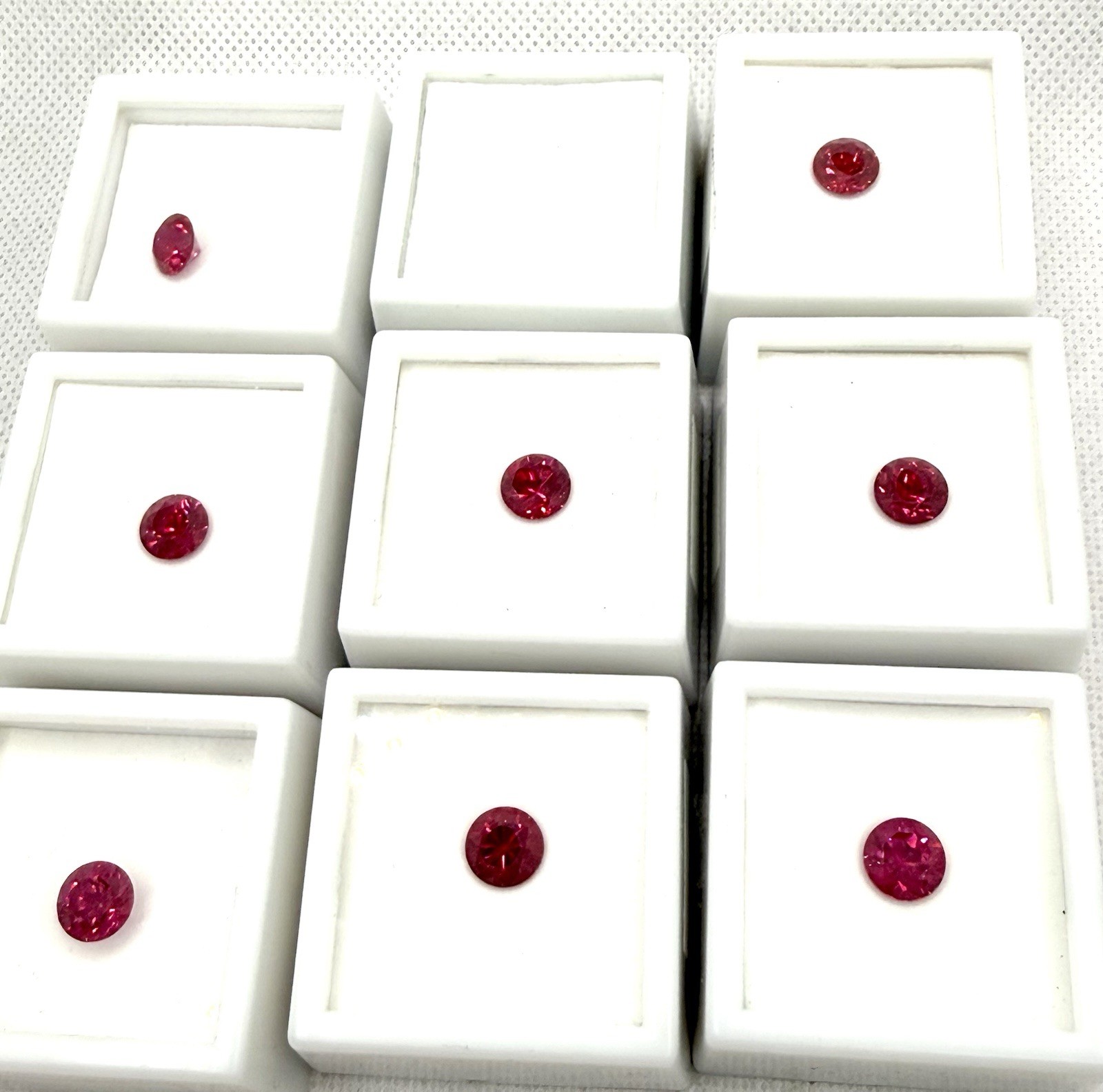 (9) New Lot 6.9 Ct 14mm Blue Moon Quartz Lab Ruby 2 Ct 8mm Cut Gem Single