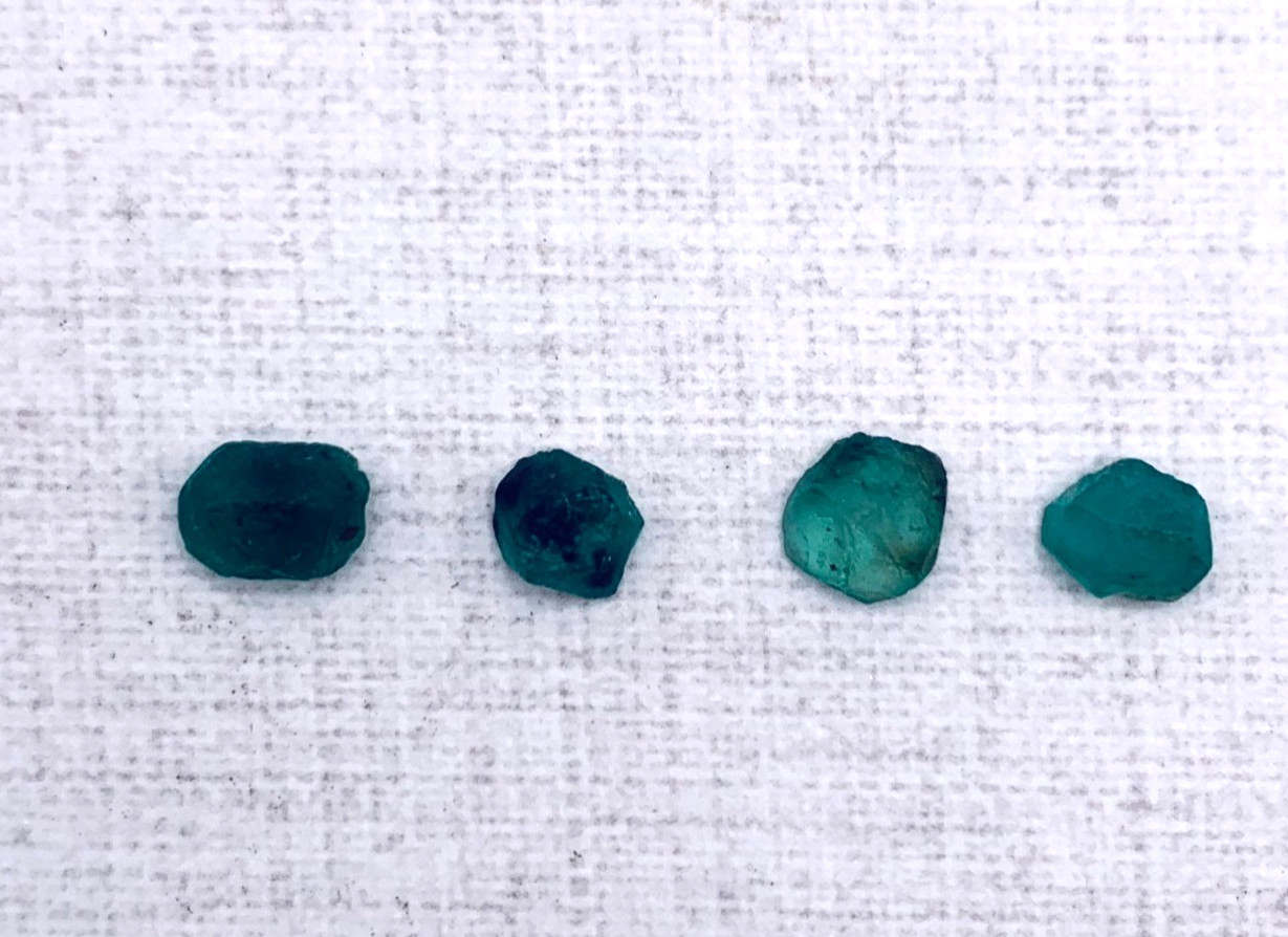 Emerald Preform Rough Lot 4 Pcs 2.56 Tcw Clarity I1 Natural Green Brazil N030