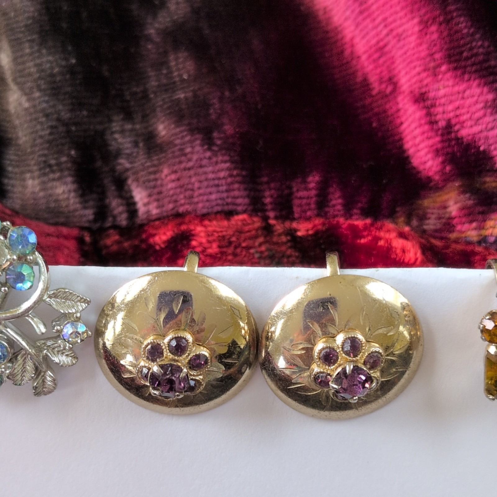 Vintage Coro Marked 5 Pairs Earrings Screwback & Clip As Pictured.