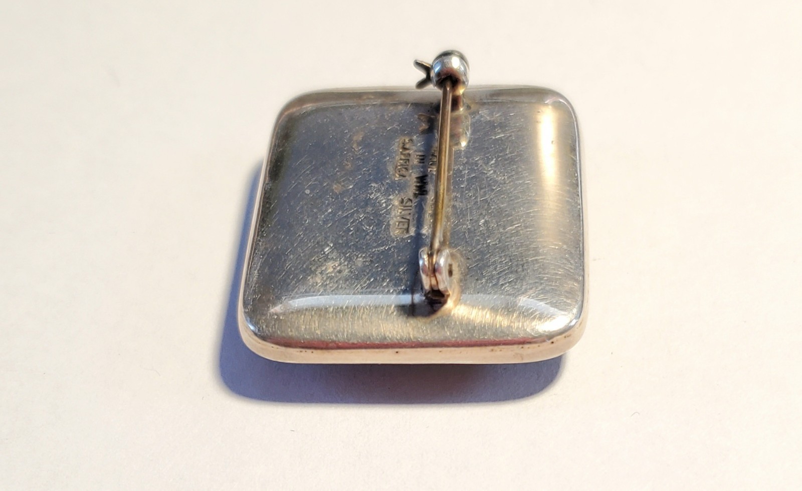 Vintage Modernist Style Brooch, Sterling Silver & Amethyst, WWL S. Africa 15.7 g