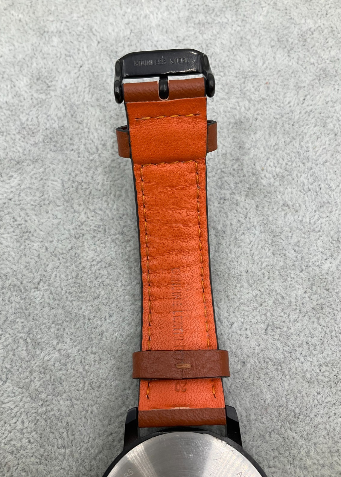 Hugo Boss Men’s Watch Quartz Analogue Brown & Orange Strap Working With Box N5