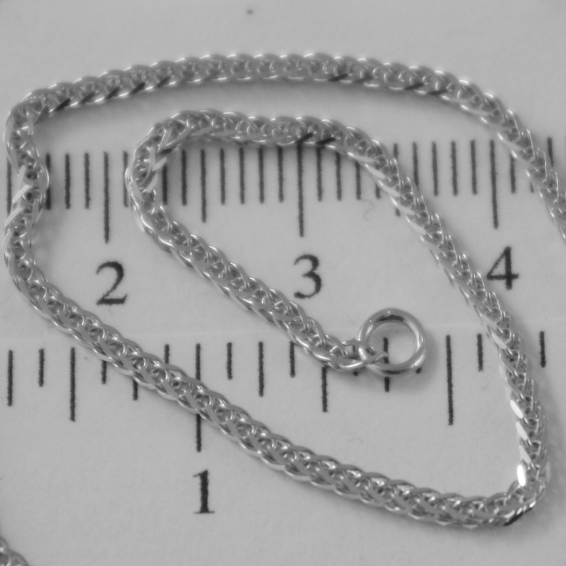 SOLID 18K WHITE GOLD CHAIN NECKLACE 2MM EAR SQUARE LINK 23.62 IN, MADE IN ITALY
