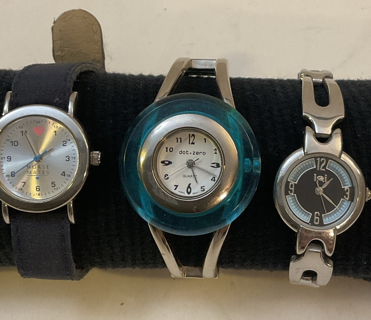 Vtg Women’s Wristwatch Lot 3 Lei, Nurse Mates, Dot.zero Tested (No Batteries)