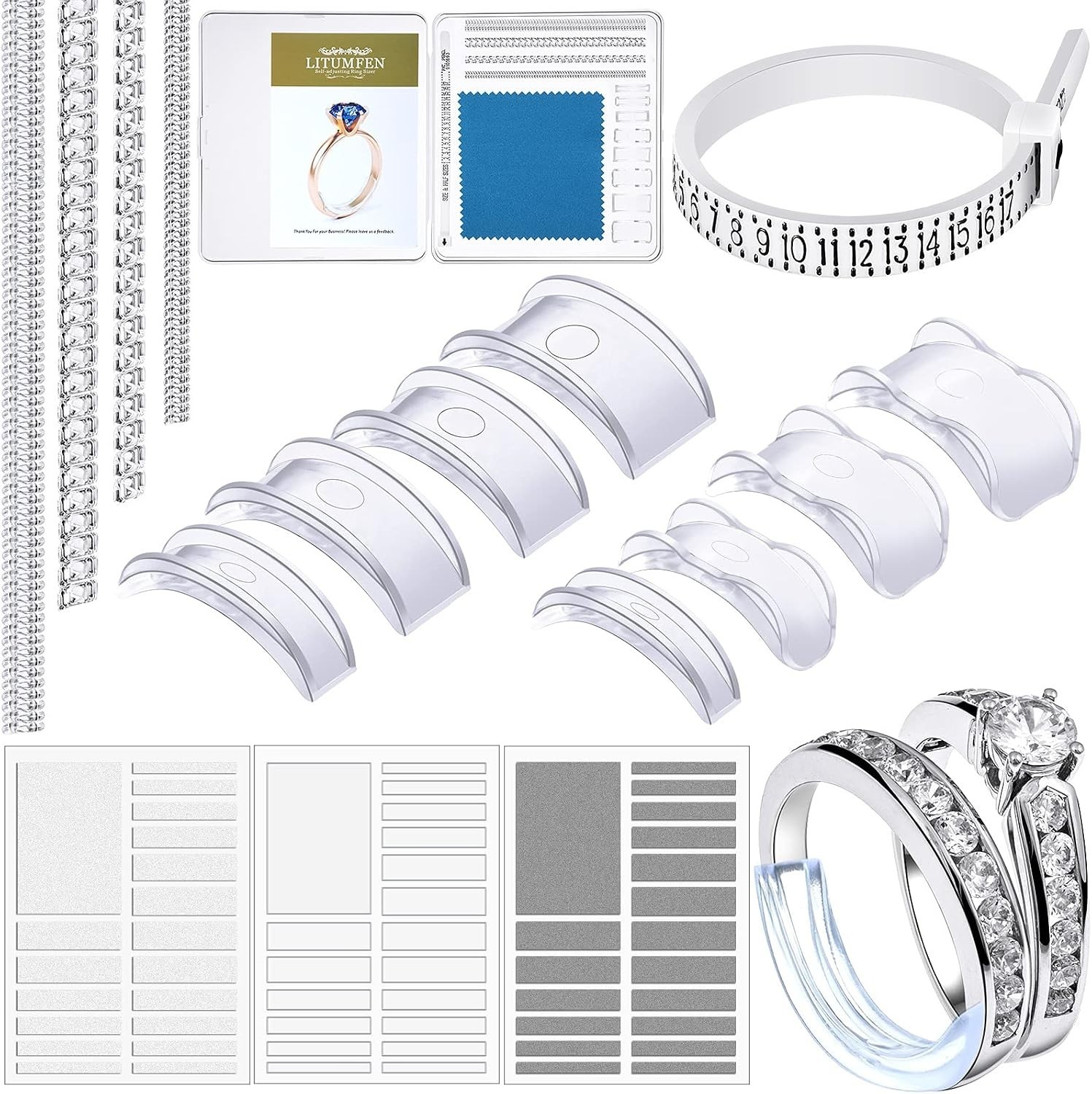 72 Pcs Ring Size Adjusters – Comfort Fit Spacers with Measuring Tool Included