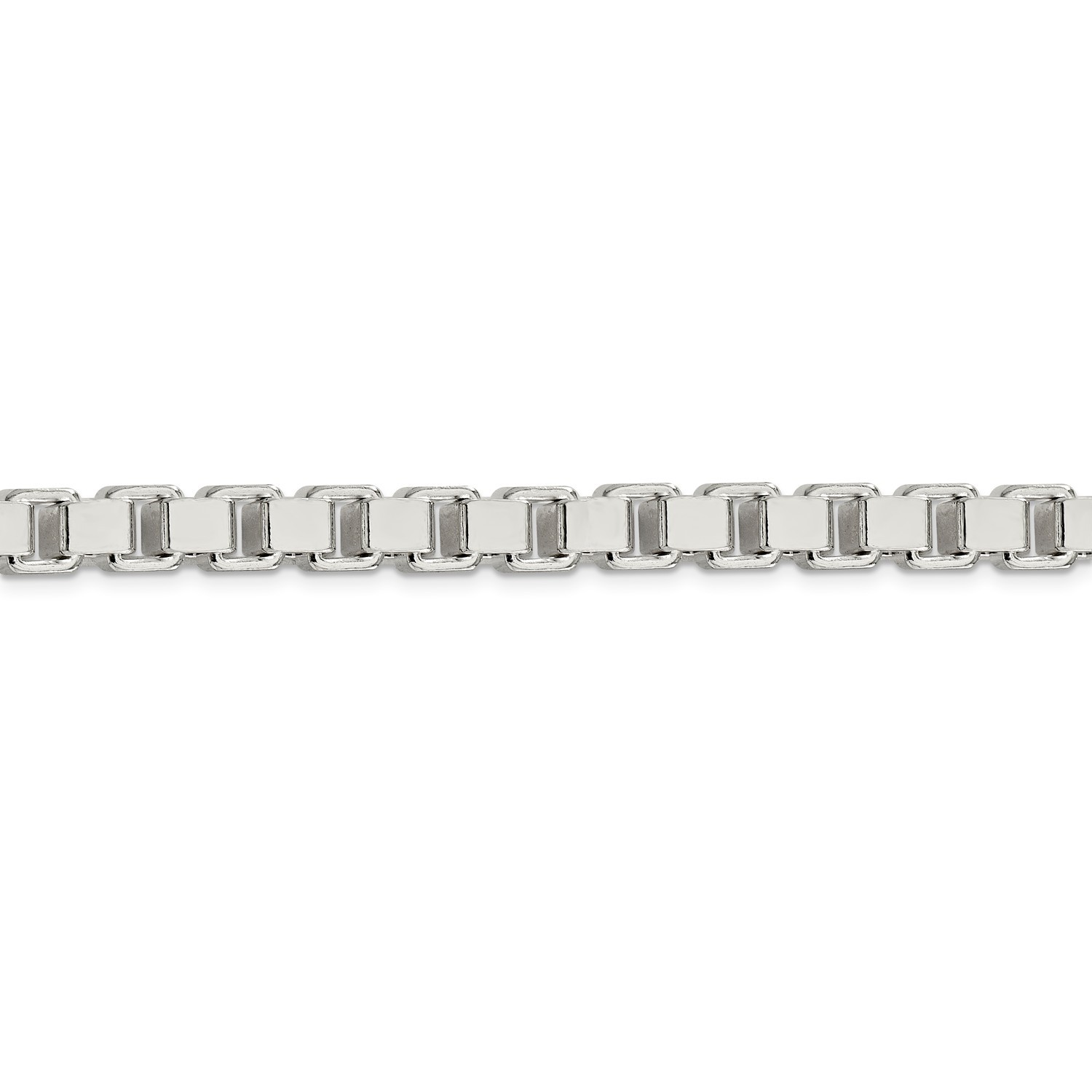 Sterling Silver Solid Polished 7mm Plain Box Chain w/ Lobster Clasp 18″ – 24″