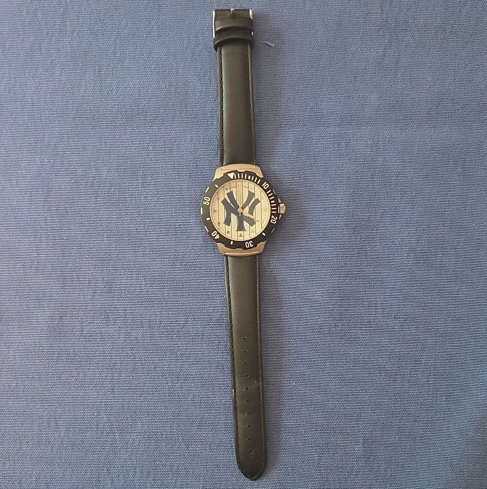 Game Time Agent Series Quartz Analog Watch Silver Dial Black Leather Strap