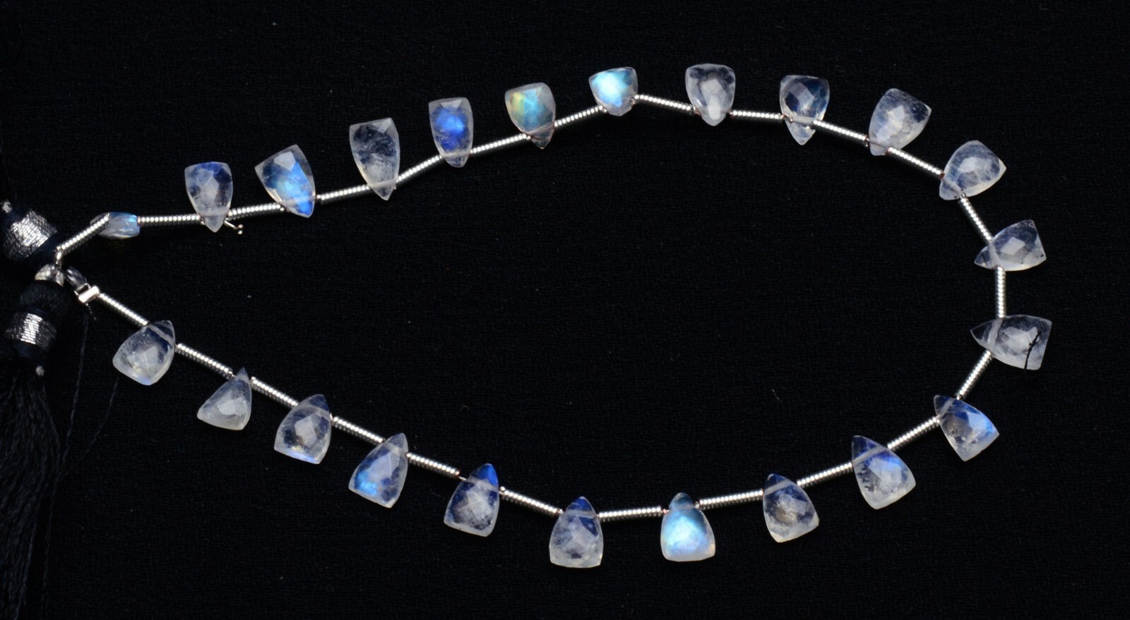 Blue Fire Rainbow Moonstone 7x5mm Size Faceted Fancy Shape Briolette Beads 8.5″