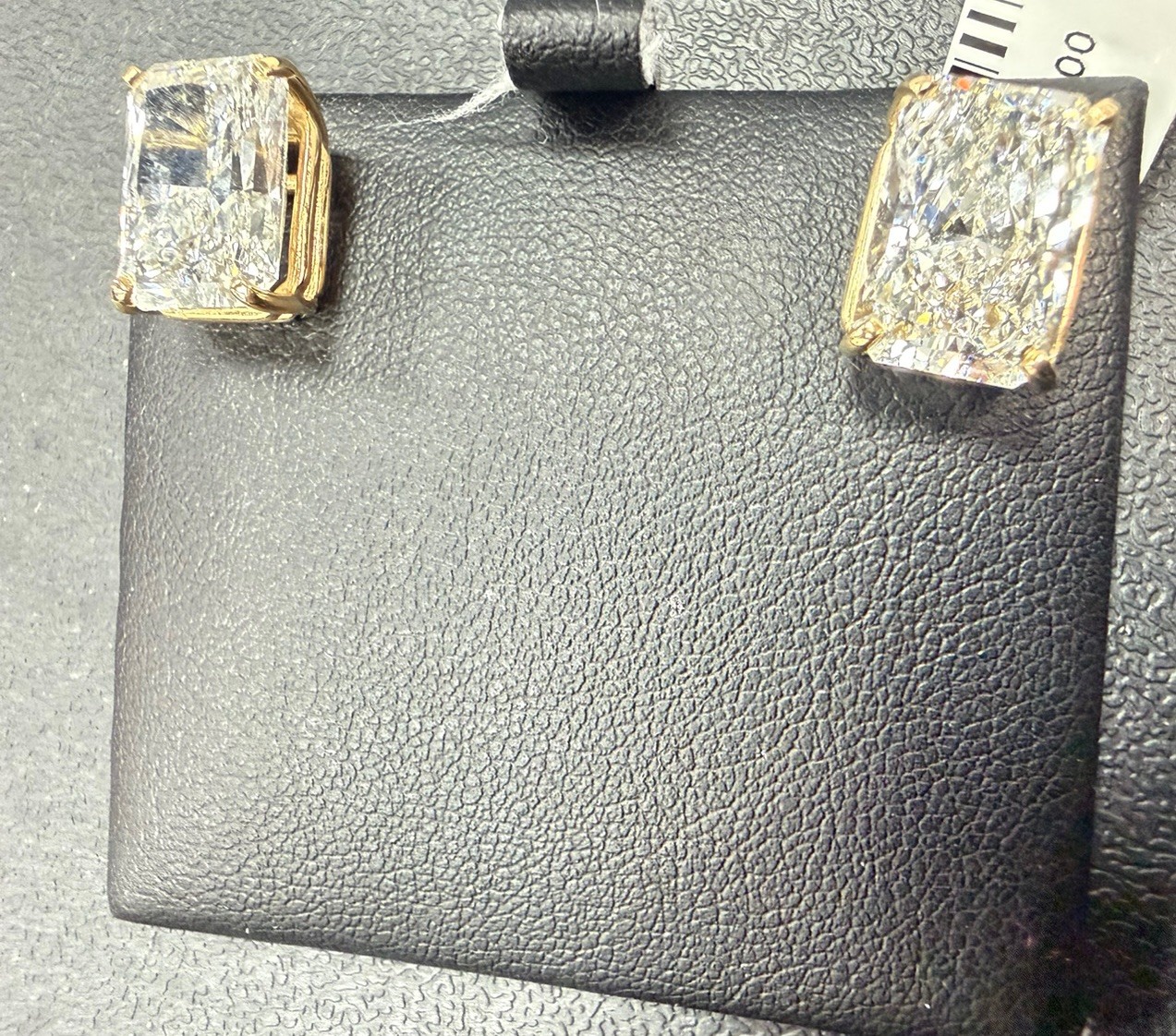 8CT Cut Lab Grown Diamond Stud Earrings 14K Yellow Gold VS1