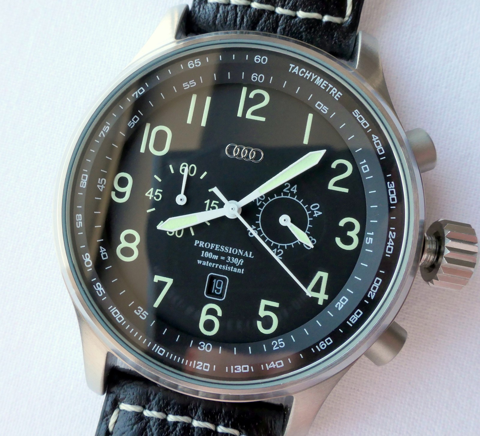Audi Quattro Motorsport Racing Car Accessory Driver Sport Chronograph Watch
