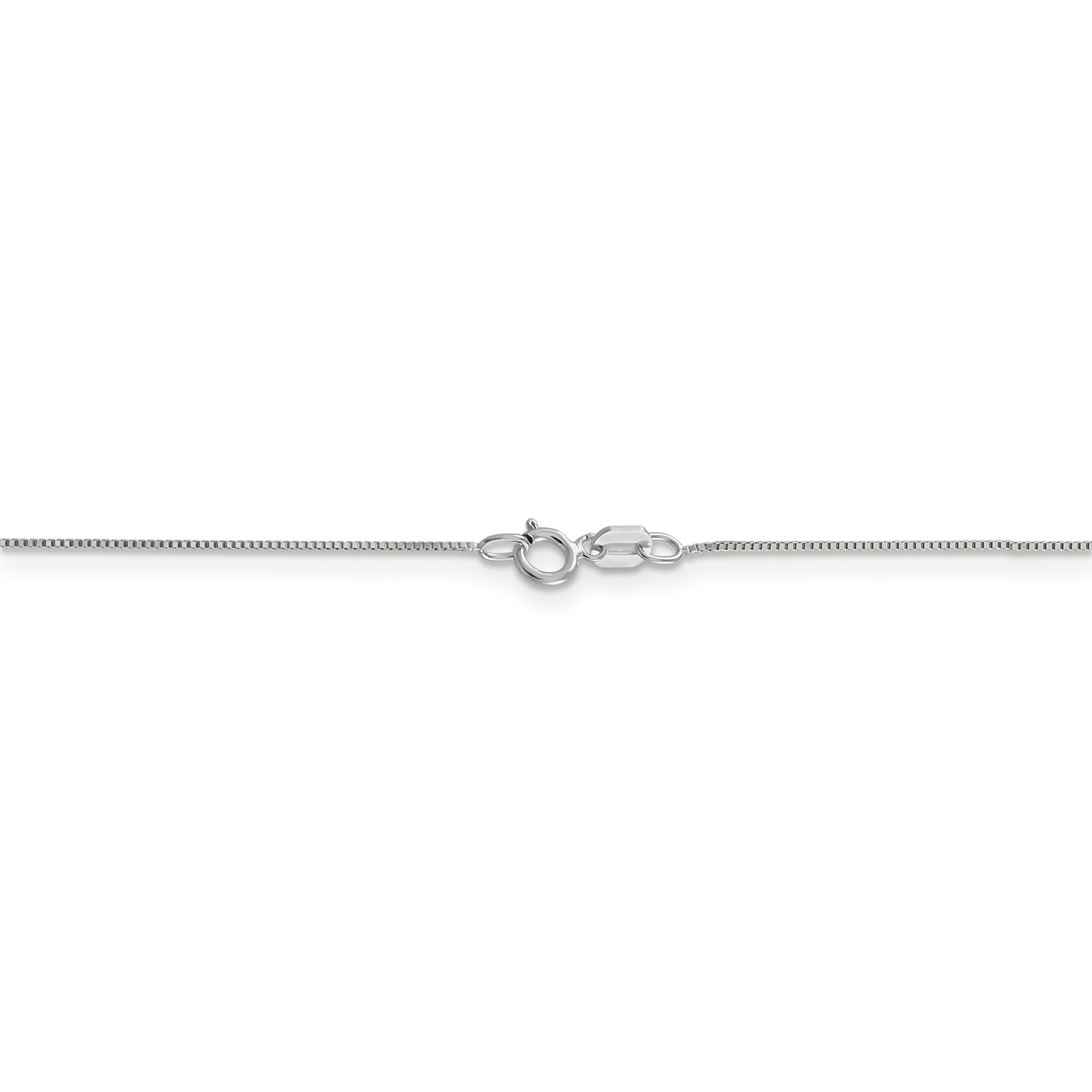 14k White Gold 0.50mm Solid Plain Box Link Chain w/ Spring Ring Clasp 14″ – 30″