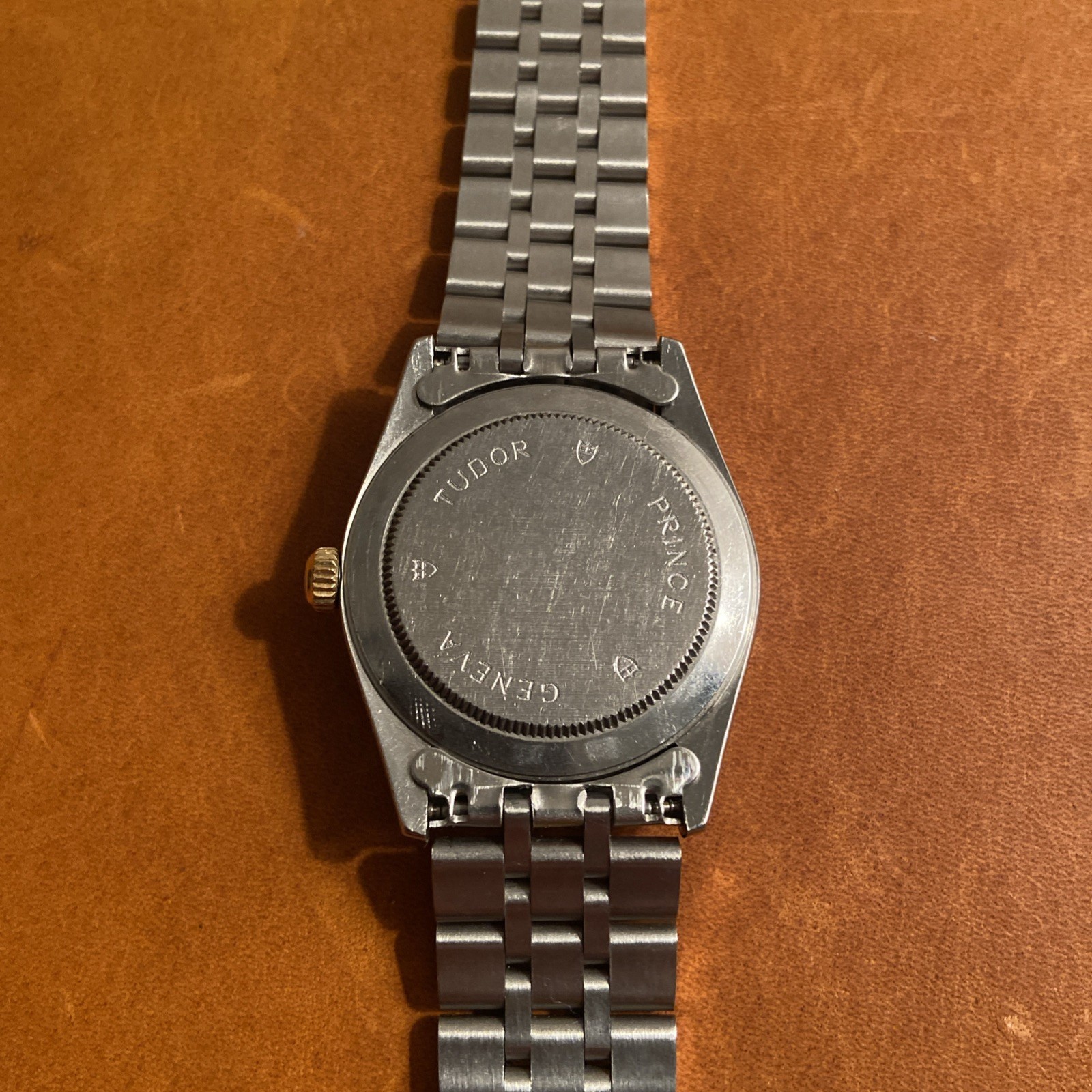 Tudor Prince Date 74033 Two-Tone Black Dial Circa 2002 Mens Watch 34mm