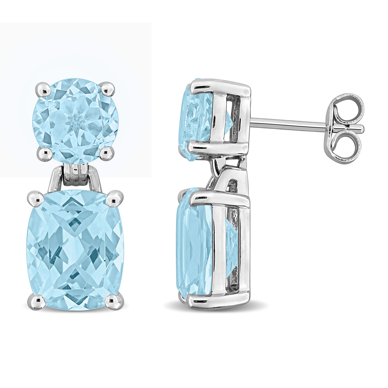 Amour Sterling Silver 11.17 CT TGW Sky-Blue Topaz Dangle Eye-Catching Earrings