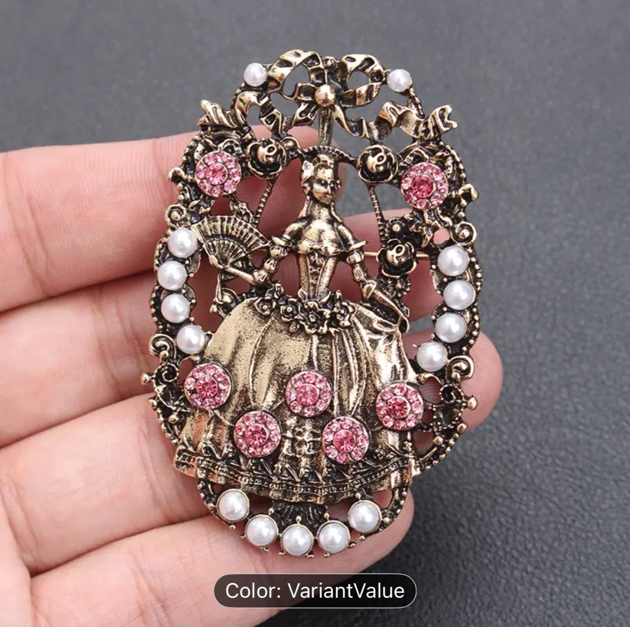 CLASSIC LUXURY PRINCESS PIN BROOCH RHINESTONE MOTHER DAY VALENTINE’S DAY GIFT