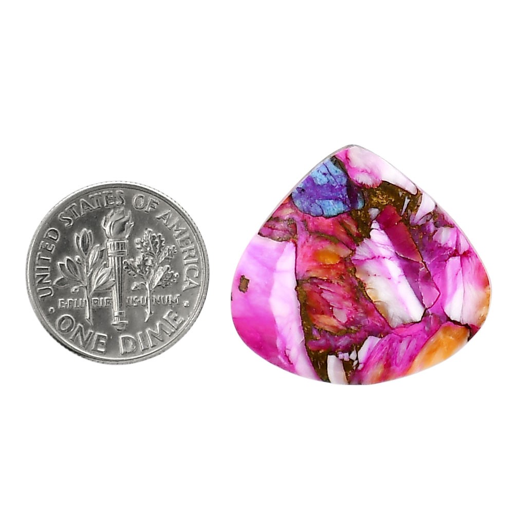 Kingman Orange Dahlia Turquoise 23.4×25.5×3.5 mm Heart Shape Gemstone LS78-05356