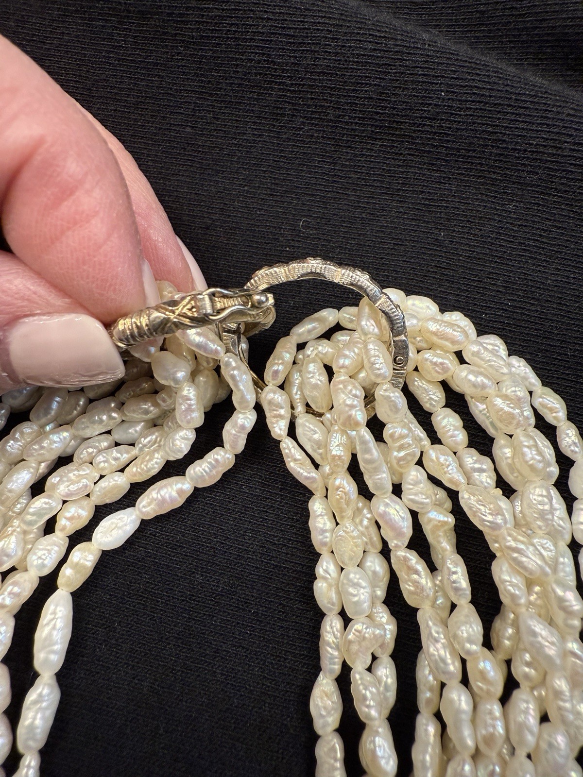 Vintage Freshwater Pearl Multi-Strand Necklace Sterling Silver