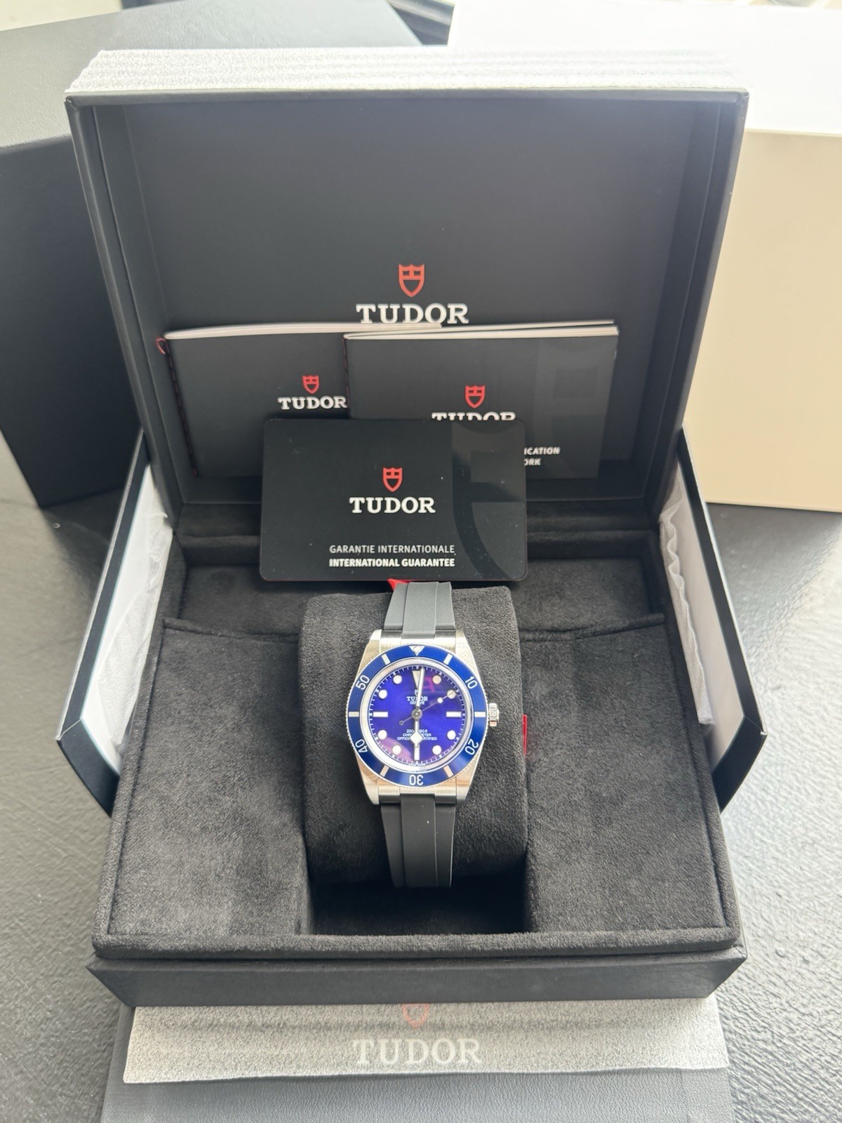 2026 Tudor Black Bay 54 Steel Blue 37mm Rubber Watch Unworn M79000B-0002