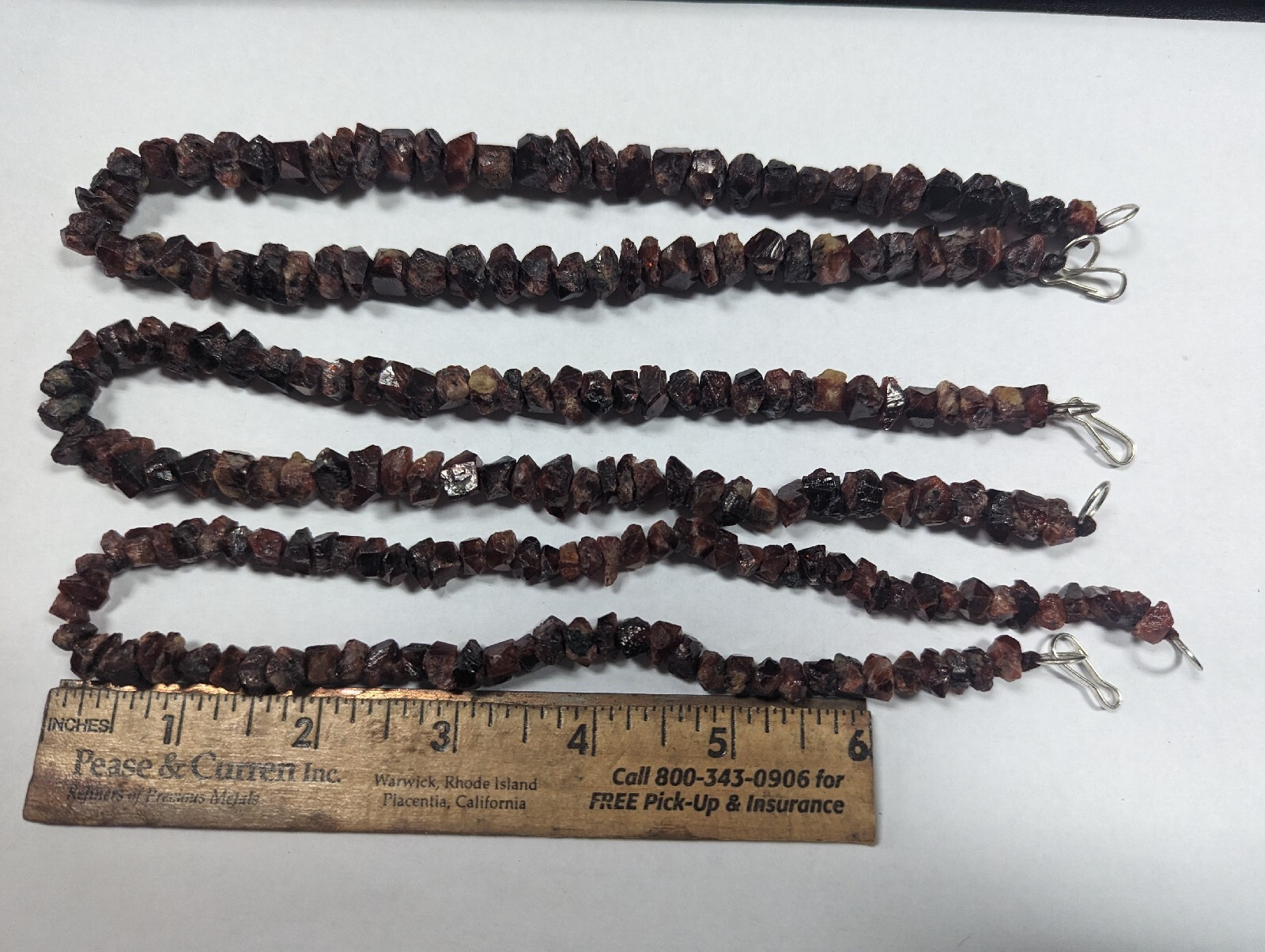 Beautiful Natural Red Zircon Crystal Necklace Gemstone Strand RARE