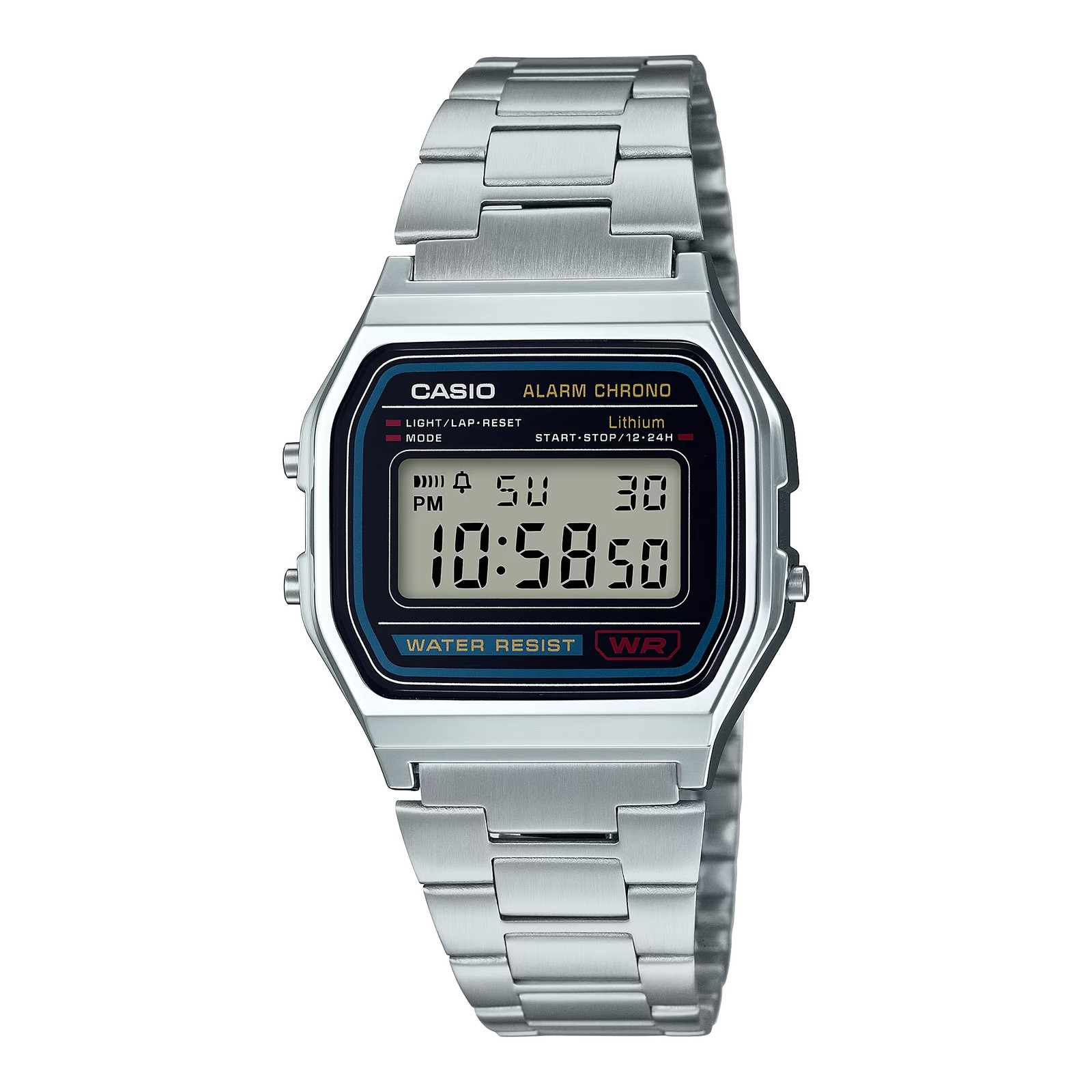 Casio Men’s Vintage Digital Stainless Steel Watch Silver – A-158WA-1R