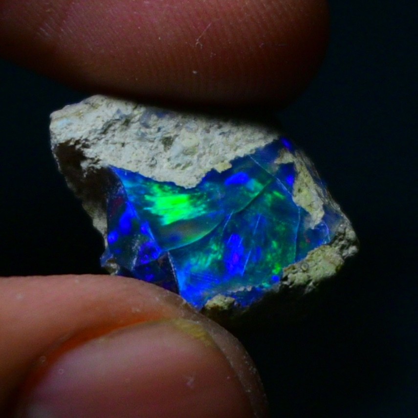 Black Ethiopian Opal Rough 6.45 cts Smoked Black Opal Raw, Fire Opal