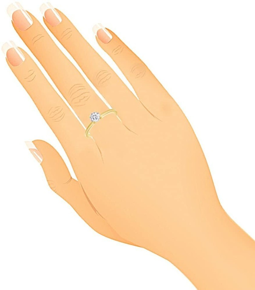 1/4 Ct Diamond Solitaire Ring in 14K Yellow Gold (H-I Color, I3 Clarity)