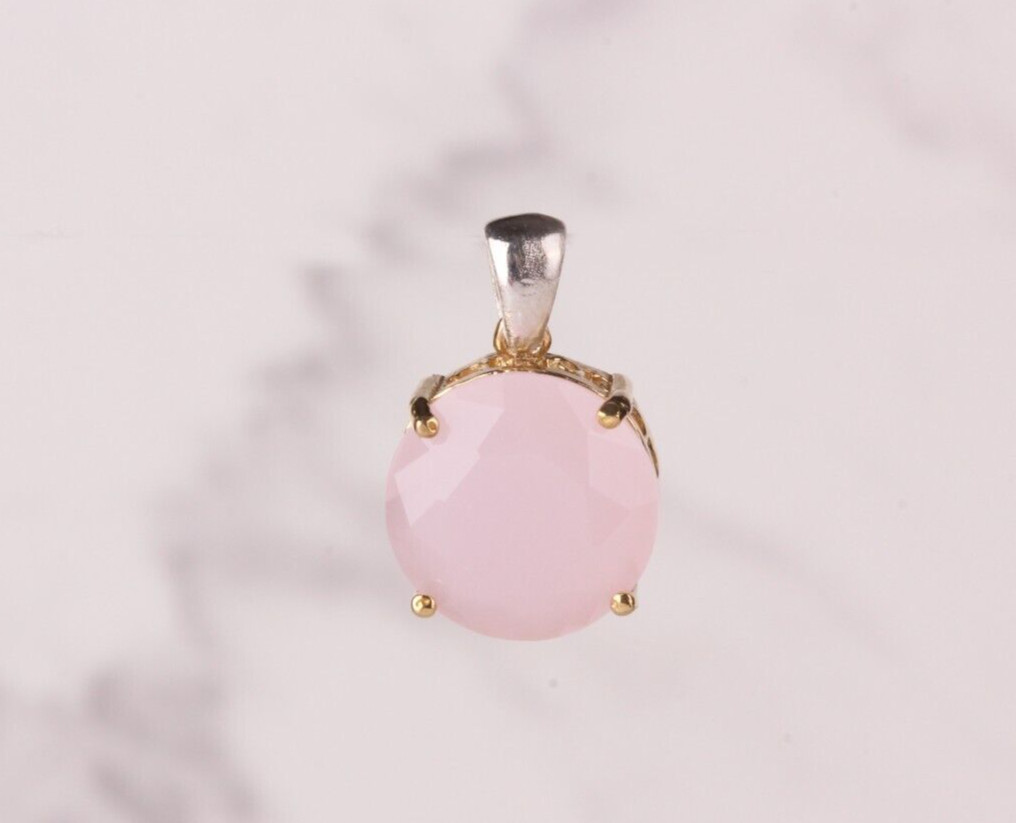 Gorgeous Solitaire Jewelry 925 Sterling Silver Pink Opal Women’s Pendant