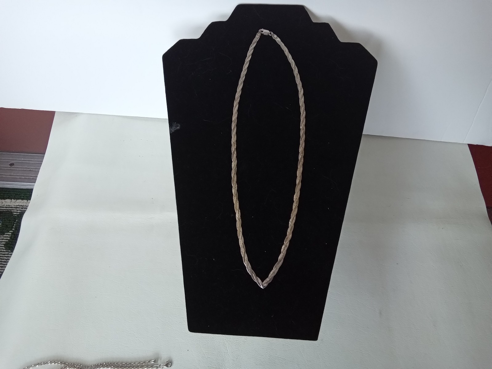 928 STERLING SILVER SERPENTINE BRAIDED STRAND NECKLACE 21 1/2″ LONG LOBSTER