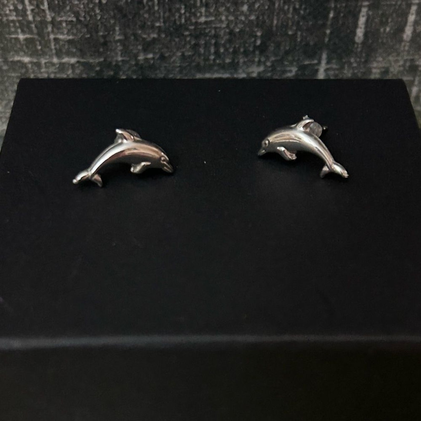 Silver Dolphin Post Earrings