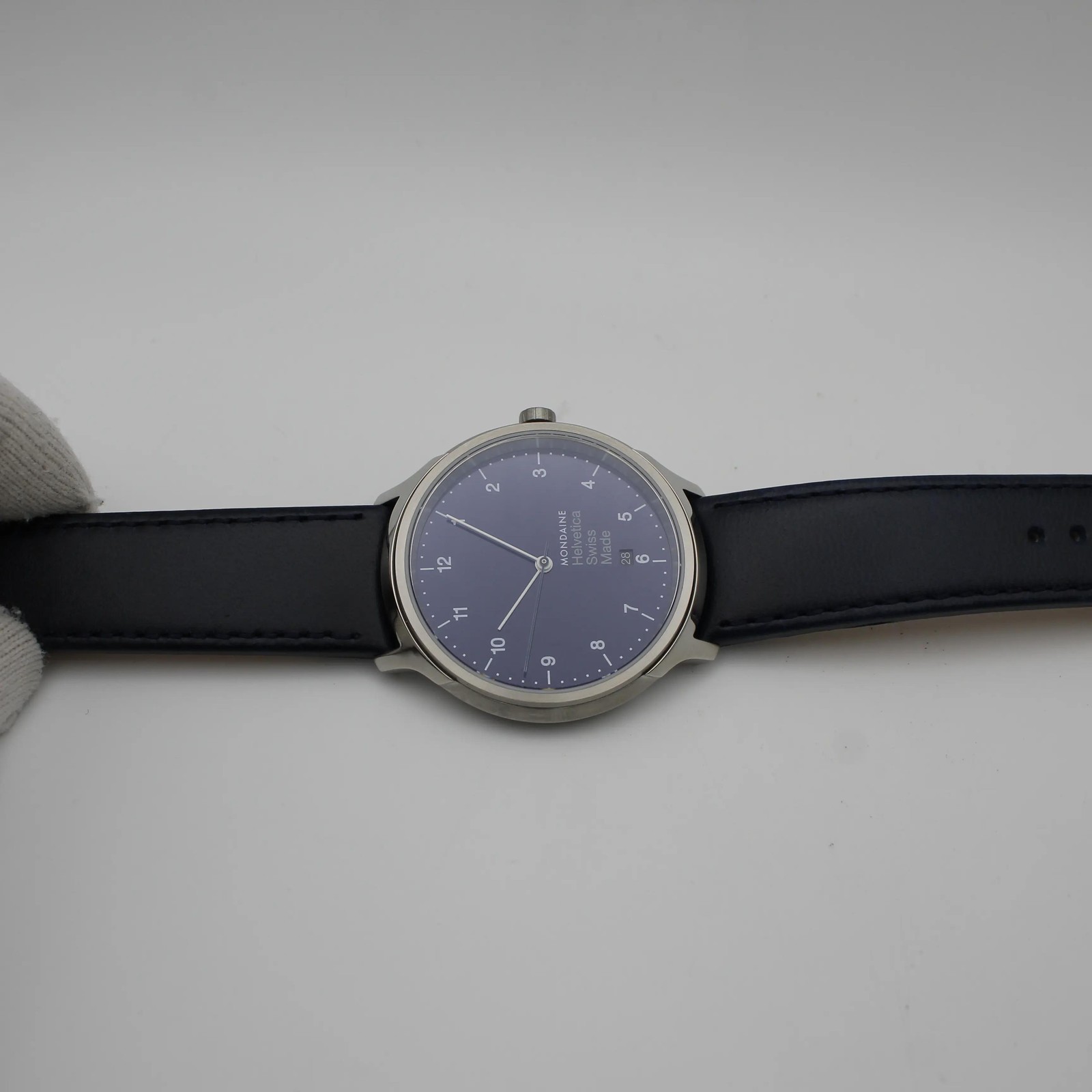 Mondaine Helvetica 40mm Steel Blue Dial Quartz Ladies Watch MH1.R2240.LD